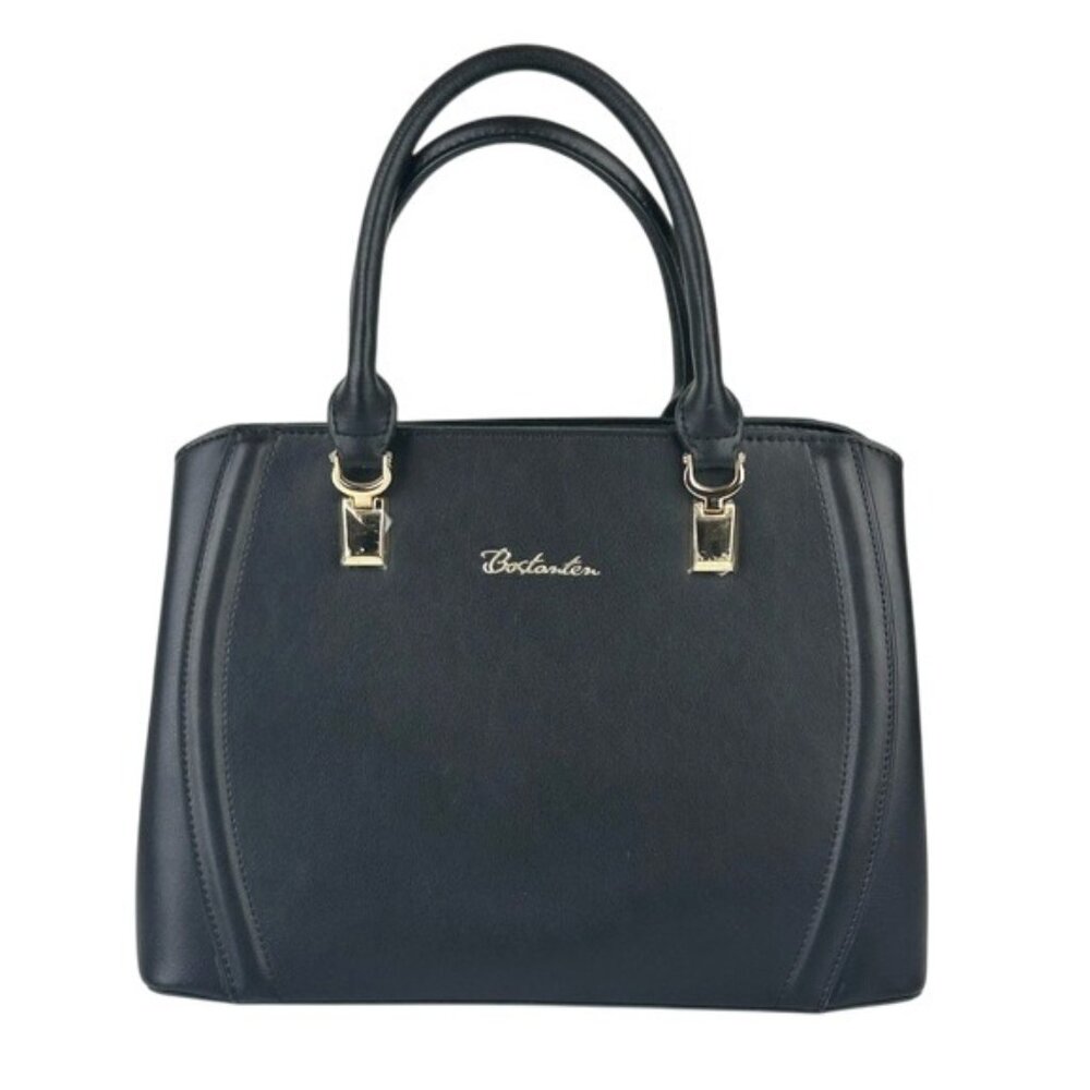 Bostanten Black Handbag Purse w/ Crossbody Detachable Strap Classic Chic